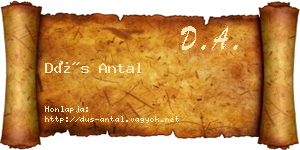 Dús Antal névjegykártya